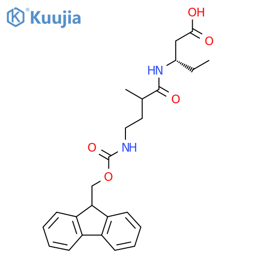 (3S)-3-4-({(9H-fluoren-9-yl)methoxycarbonyl}amino)-2-methylbutanamidopentanoic acid structure