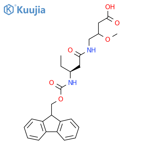 4-(3S)-3-({(9H-fluoren-9-yl)methoxycarbonyl}amino)pentanamido-3-methoxybutanoic acid structure