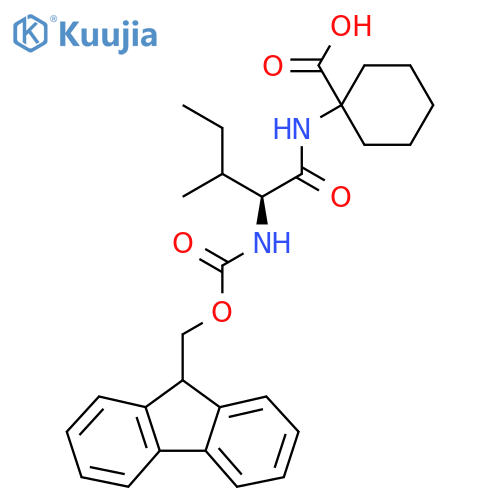 1-(2S)-2-({(9H-fluoren-9-yl)methoxycarbonyl}amino)-3-methylpentanamidocyclohexane-1-carboxylic acid structure