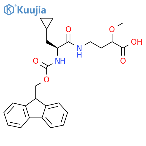 4-(2S)-3-cyclopropyl-2-({(9H-fluoren-9-yl)methoxycarbonyl}amino)propanamido-2-methoxybutanoic acid structure