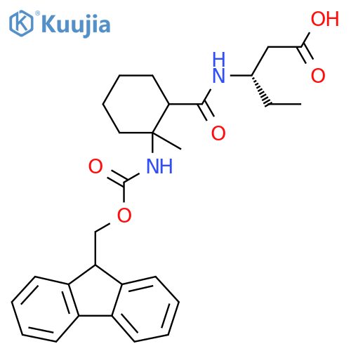 (3S)-3-{2-({(9H-fluoren-9-yl)methoxycarbonyl}amino)-2-methylcyclohexylformamido}pentanoic acid structure