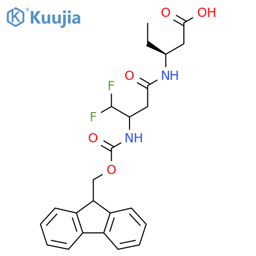 (3S)-3-3-({(9H-fluoren-9-yl)methoxycarbonyl}amino)-4,4-difluorobutanamidopentanoic acid structure