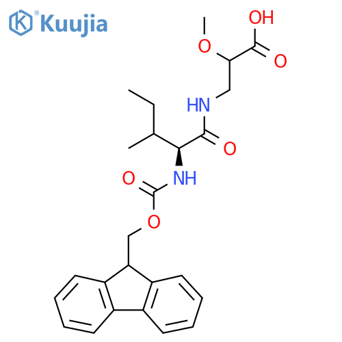 3-(2S)-2-({(9H-fluoren-9-yl)methoxycarbonyl}amino)-3-methylpentanamido-2-methoxypropanoic acid structure