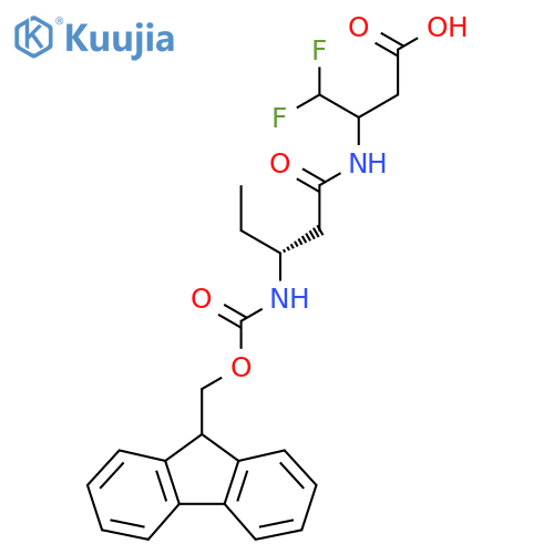 3-(3R)-3-({(9H-fluoren-9-yl)methoxycarbonyl}amino)pentanamido-4,4-difluorobutanoic acid structure