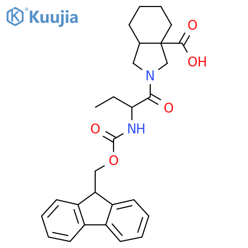 2-2-({(9H-fluoren-9-yl)methoxycarbonyl}amino)butanoyl-octahydro-1H-isoindole-3a-carboxylic acid structure