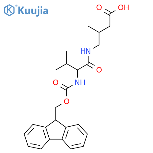 4-2-({(9H-fluoren-9-yl)methoxycarbonyl}amino)-3-methylbutanamido-3-methylbutanoic acid structure