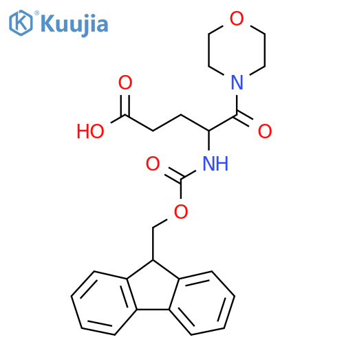 4-({(9H-fluoren-9-yl)methoxycarbonyl}amino)-5-(morpholin-4-yl)-5-oxopentanoic acid structure