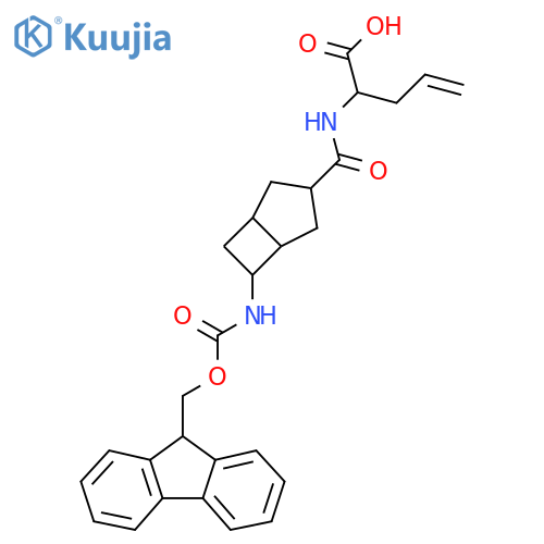 2-{6-({(9H-fluoren-9-yl)methoxycarbonyl}amino)bicyclo3.2.0heptan-3-ylformamido}pent-4-enoic acid structure