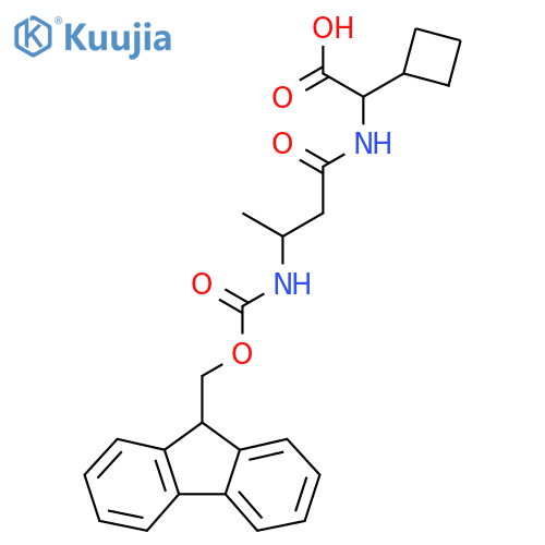 2-cyclobutyl-2-3-({(9H-fluoren-9-yl)methoxycarbonyl}amino)butanamidoacetic acid structure