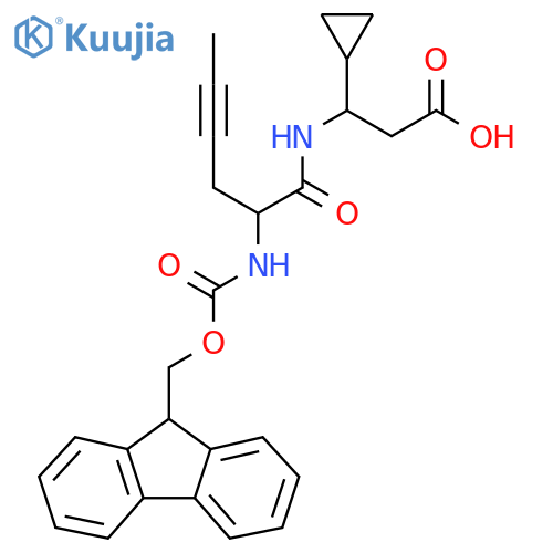 3-cyclopropyl-3-2-({(9H-fluoren-9-yl)methoxycarbonyl}amino)hex-4-ynamidopropanoic acid structure