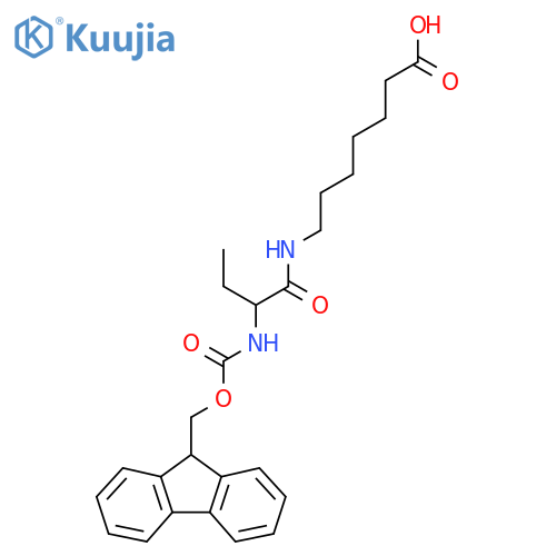 7-2-({(9H-fluoren-9-yl)methoxycarbonyl}amino)butanamidoheptanoic acid structure