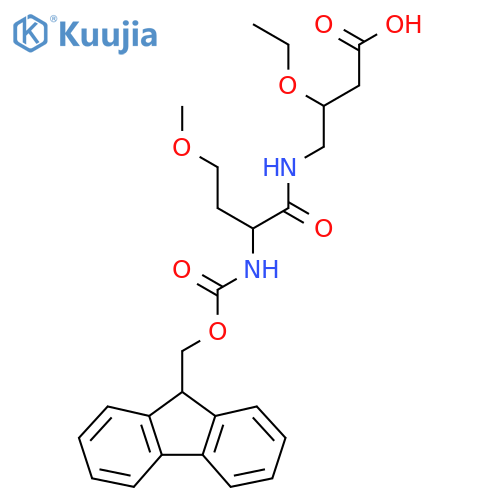 3-ethoxy-4-2-({(9H-fluoren-9-yl)methoxycarbonyl}amino)-4-methoxybutanamidobutanoic acid structure
