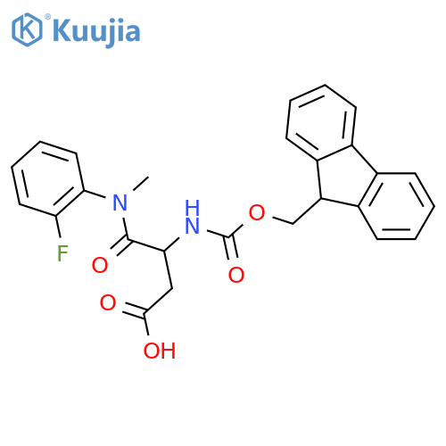 3-({(9H-fluoren-9-yl)methoxycarbonyl}amino)-3-(2-fluorophenyl)(methyl)carbamoylpropanoic acid structure