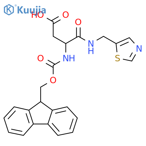 3-({(9H-fluoren-9-yl)methoxycarbonyl}amino)-3-{(1,3-thiazol-5-yl)methylcarbamoyl}propanoic acid structure