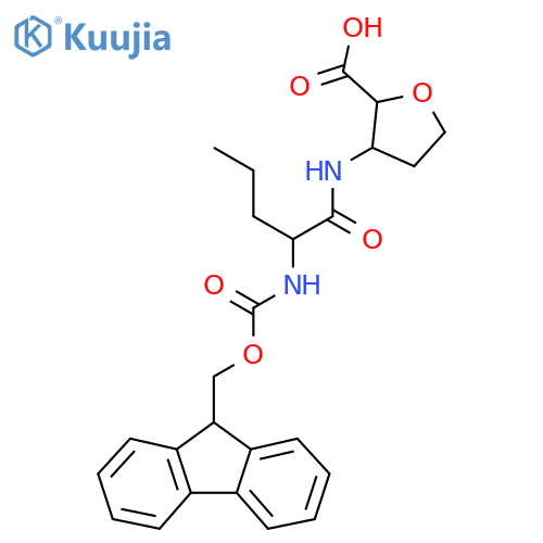 3-2-({(9H-fluoren-9-yl)methoxycarbonyl}amino)pentanamidooxolane-2-carboxylic acid structure