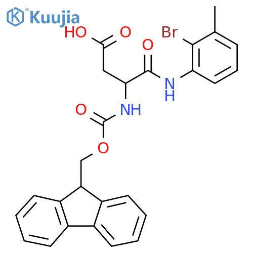 3-(2-bromo-3-methylphenyl)carbamoyl-3-({(9H-fluoren-9-yl)methoxycarbonyl}amino)propanoic acid structure