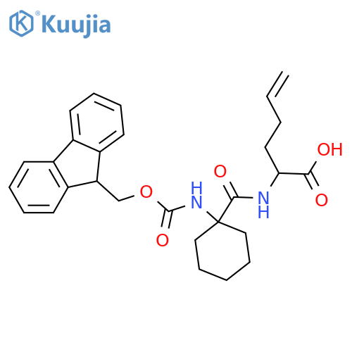 2-{1-({(9H-fluoren-9-yl)methoxycarbonyl}amino)cyclohexylformamido}hex-5-enoic acid structure