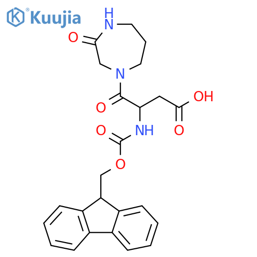 3-({(9H-fluoren-9-yl)methoxycarbonyl}amino)-4-oxo-4-(3-oxo-1,4-diazepan-1-yl)butanoic acid structure