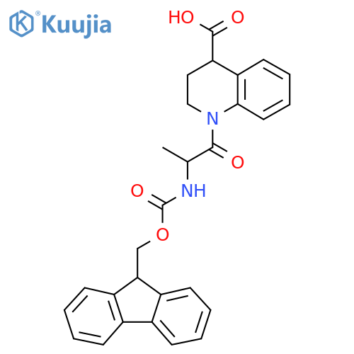 1-2-({(9H-fluoren-9-yl)methoxycarbonyl}amino)propanoyl-1,2,3,4-tetrahydroquinoline-4-carboxylic acid structure