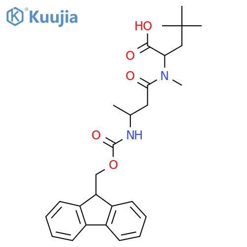 2-3-({(9H-fluoren-9-yl)methoxycarbonyl}amino)-N-methylbutanamido-4,4-dimethylpentanoic acid structure