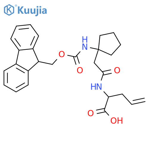 2-{2-1-({(9H-fluoren-9-yl)methoxycarbonyl}amino)cyclopentylacetamido}pent-4-enoic acid structure