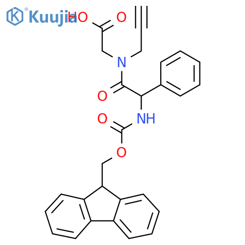 2-2-({(9H-fluoren-9-yl)methoxycarbonyl}amino)-2-phenyl-N-(prop-2-yn-1-yl)acetamidoacetic acid structure