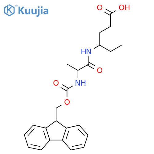 4-2-({(9H-fluoren-9-yl)methoxycarbonyl}amino)propanamidohexanoic acid structure