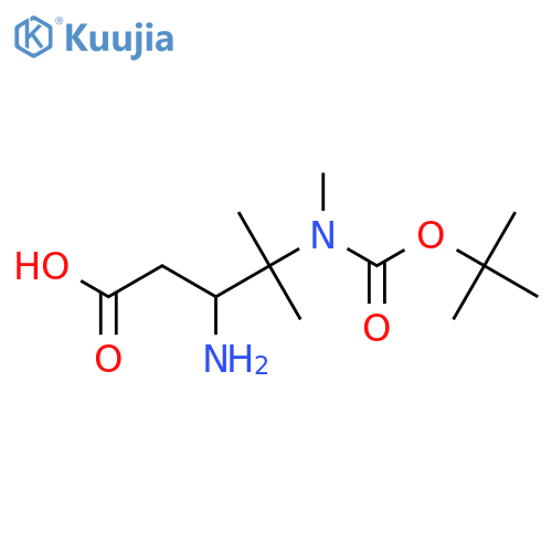 3-amino-4-{(tert-butoxy)carbonyl(methyl)amino}-4-methylpentanoic acid structure