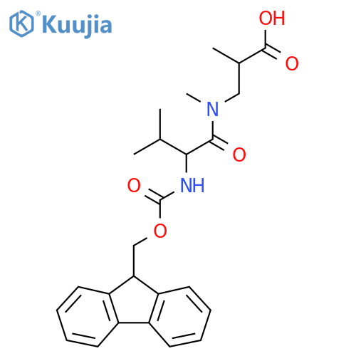 3-2-({(9H-fluoren-9-yl)methoxycarbonyl}amino)-N,3-dimethylbutanamido-2-methylpropanoic acid structure