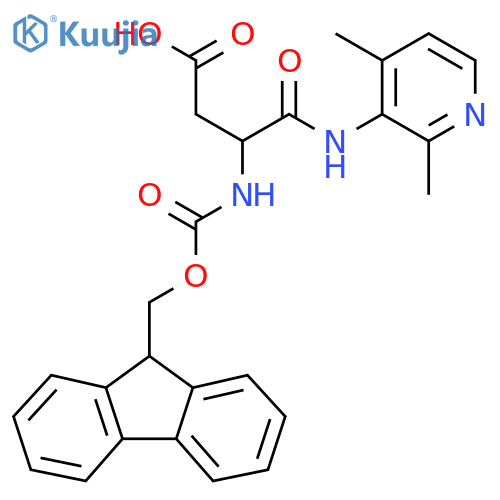 3-(2,4-dimethylpyridin-3-yl)carbamoyl-3-({(9H-fluoren-9-yl)methoxycarbonyl}amino)propanoic acid structure