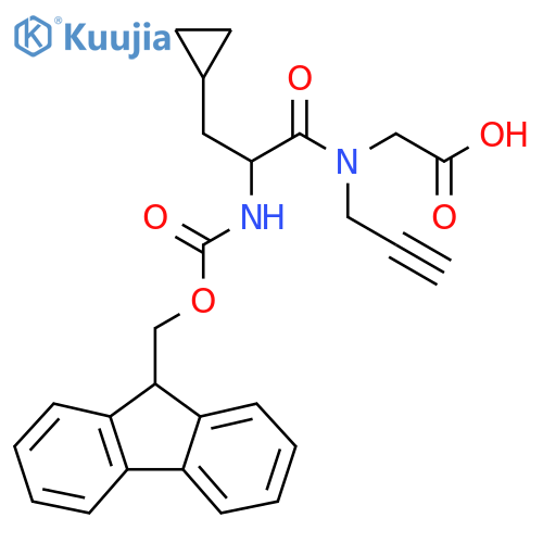 2-3-cyclopropyl-2-({(9H-fluoren-9-yl)methoxycarbonyl}amino)-N-(prop-2-yn-1-yl)propanamidoacetic acid structure