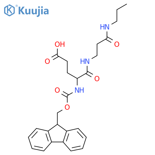 4-({(9H-fluoren-9-yl)methoxycarbonyl}amino)-4-{2-(propylcarbamoyl)ethylcarbamoyl}butanoic acid structure