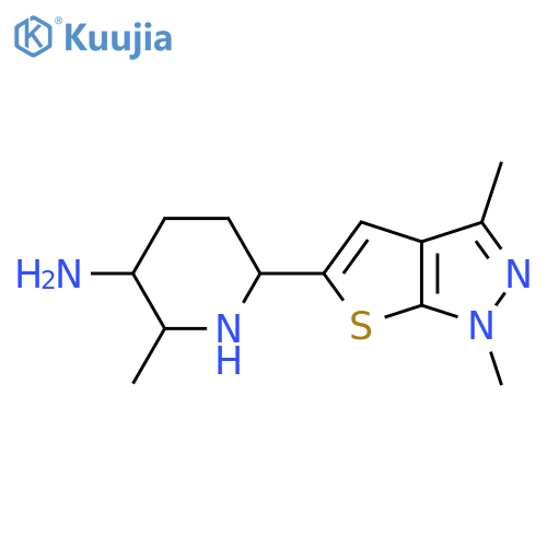 6-{1,3-dimethyl-1H-thieno2,3-cpyrazol-5-yl}-2-methylpiperidin-3-amine structure