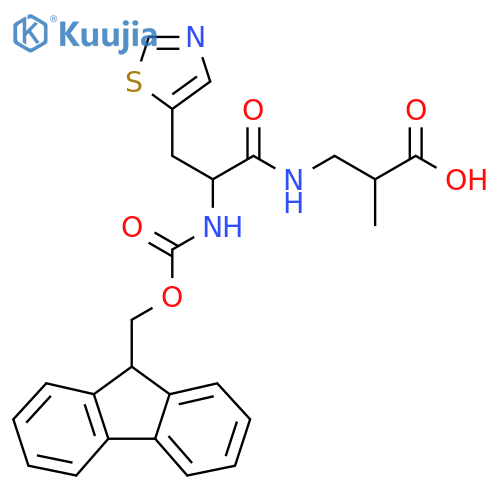 3-2-({(9H-fluoren-9-yl)methoxycarbonyl}amino)-3-(1,3-thiazol-5-yl)propanamido-2-methylpropanoic acid structure