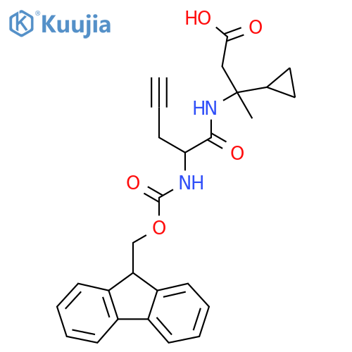 3-cyclopropyl-3-2-({(9H-fluoren-9-yl)methoxycarbonyl}amino)pent-4-ynamidobutanoic acid structure