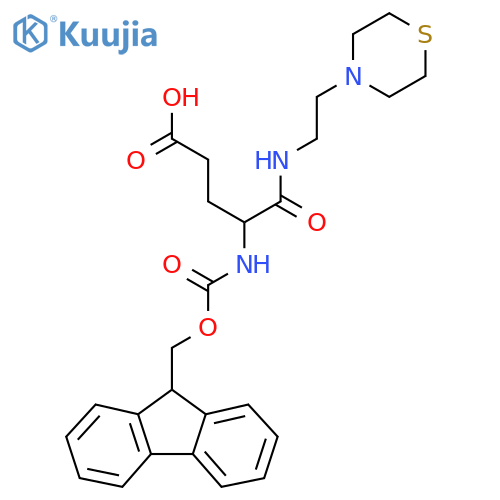 4-({(9H-fluoren-9-yl)methoxycarbonyl}amino)-4-{2-(thiomorpholin-4-yl)ethylcarbamoyl}butanoic acid structure