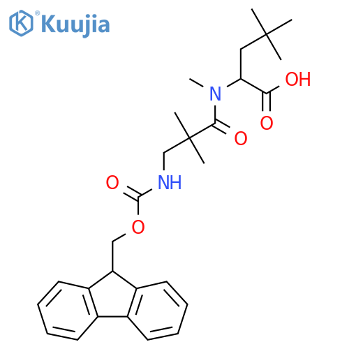 2-3-({(9H-fluoren-9-yl)methoxycarbonyl}amino)-N,2,2-trimethylpropanamido-4,4-dimethylpentanoic acid structure