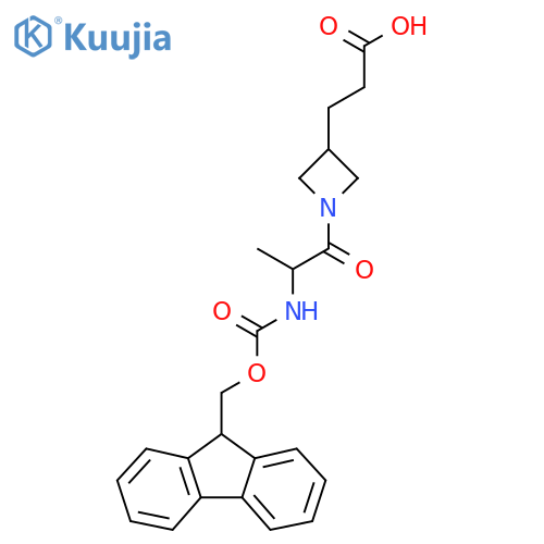 3-{1-2-({(9H-fluoren-9-yl)methoxycarbonyl}amino)propanoylazetidin-3-yl}propanoic acid structure