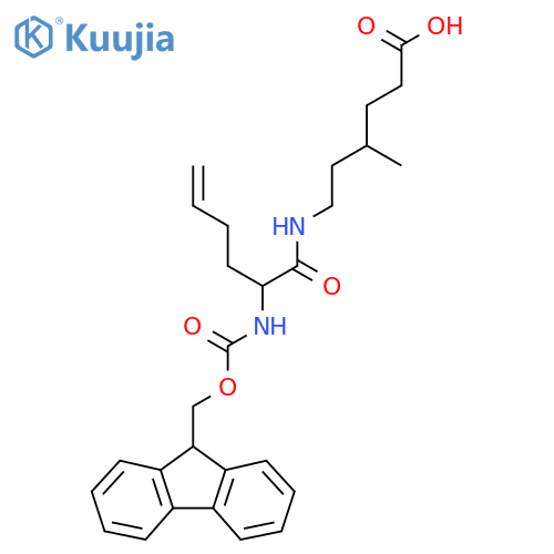 6-[2-({[(9H-fluoren-9-yl)methoxy]carbonyl}amino)hex-5-enamido]-4-methylhexanoic acid structure