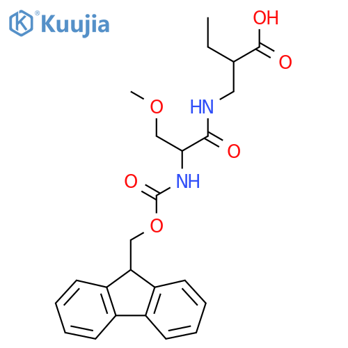 2-{2-({(9H-fluoren-9-yl)methoxycarbonyl}amino)-3-methoxypropanamidomethyl}butanoic acid structure