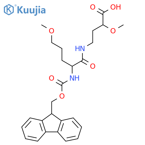 4-2-({(9H-fluoren-9-yl)methoxycarbonyl}amino)-5-methoxypentanamido-2-methoxybutanoic acid structure