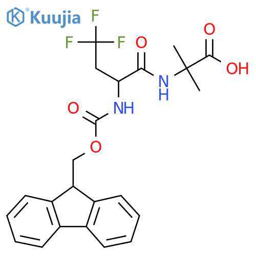 2-2-({(9H-fluoren-9-yl)methoxycarbonyl}amino)-4,4,4-trifluorobutanamido-2-methylpropanoic acid structure