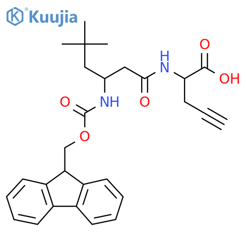 2-3-({(9H-fluoren-9-yl)methoxycarbonyl}amino)-5,5-dimethylhexanamidopent-4-ynoic acid structure