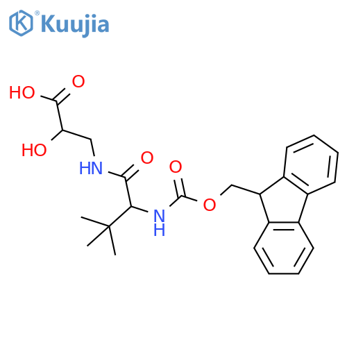3-2-({(9H-fluoren-9-yl)methoxycarbonyl}amino)-3,3-dimethylbutanamido-2-hydroxypropanoic acid structure
