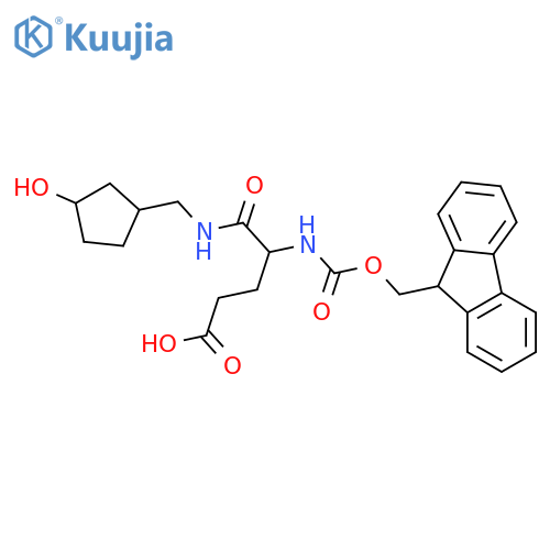 4-({(9H-fluoren-9-yl)methoxycarbonyl}amino)-4-{(3-hydroxycyclopentyl)methylcarbamoyl}butanoic acid structure