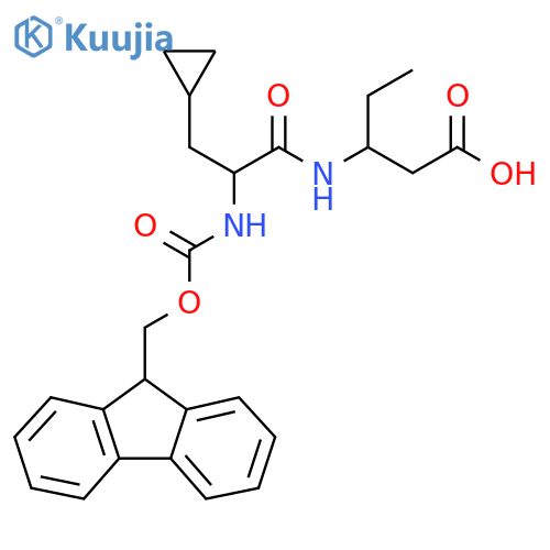 3-3-cyclopropyl-2-({(9H-fluoren-9-yl)methoxycarbonyl}amino)propanamidopentanoic acid structure