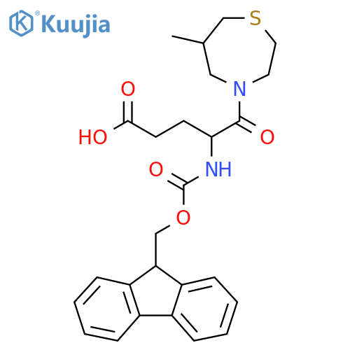 4-({(9H-fluoren-9-yl)methoxycarbonyl}amino)-5-(6-methyl-1,4-thiazepan-4-yl)-5-oxopentanoic acid structure