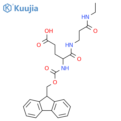 4-{2-(ethylcarbamoyl)ethylcarbamoyl}-4-({(9H-fluoren-9-yl)methoxycarbonyl}amino)butanoic acid structure