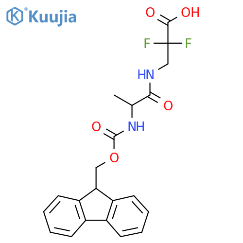 3-2-({(9H-fluoren-9-yl)methoxycarbonyl}amino)propanamido-2,2-difluoropropanoic acid structure