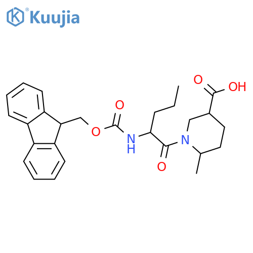 1-2-({(9H-fluoren-9-yl)methoxycarbonyl}amino)pentanoyl-6-methylpiperidine-3-carboxylic acid structure